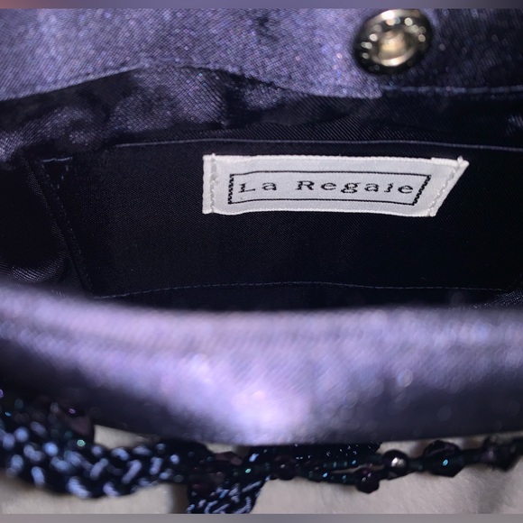 NWT ✅ LA REGALE 💙 DRESSY MINI NAVY BLUE PURSE (snap closure) - Picture 3 of 9